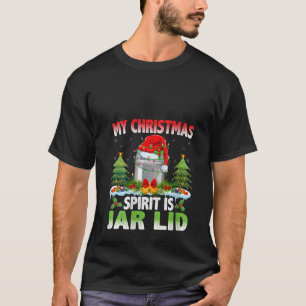 Burk Lid Wearing Santa Hat Min julstämning är J T Shirt