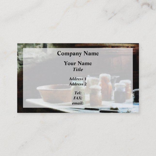 Burk med färgade grönsaker visitkort (Framsida)