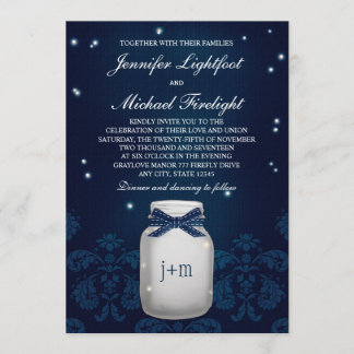 Burk med Fireflies Bröllop Inbjudningar