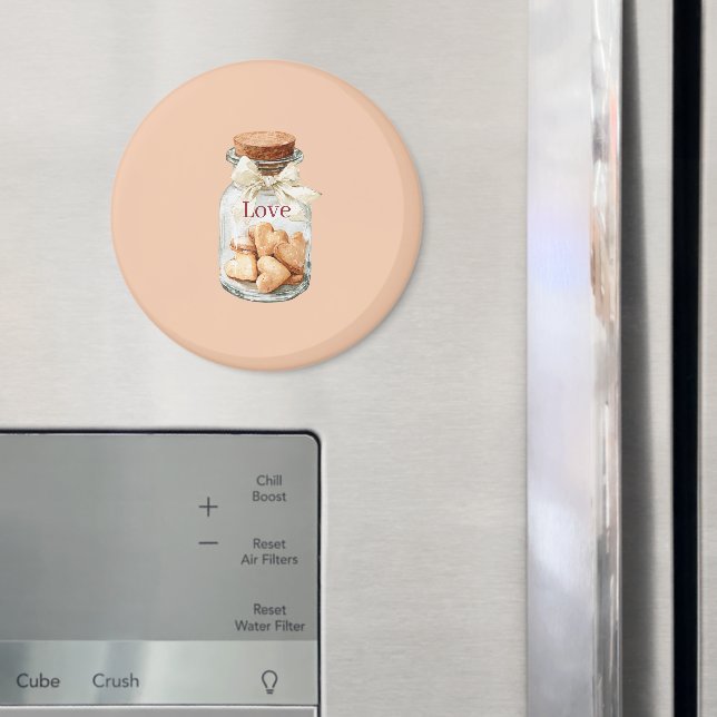 Burkar Hjärtkakor Vit Slinga Magnet (In Situ (Fridge))