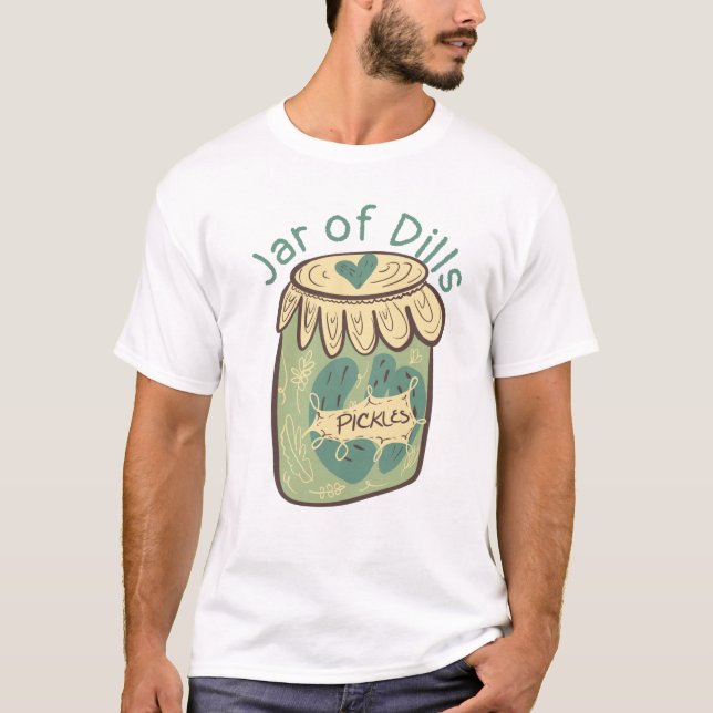 Burkar med dillgröna pickles matlagning t shirt (Framsida)