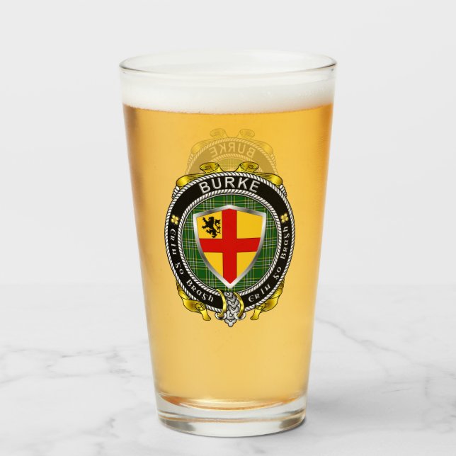 Burke Irish Shield Beer Glass Glaskopp (Framsida fylld)