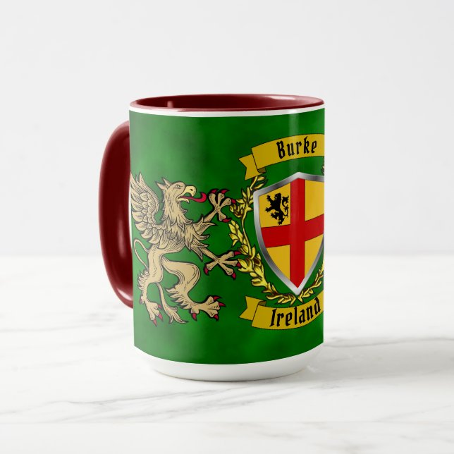 Burke Irish Shield & Griffins Personlig Mugg (Framsida vänster)