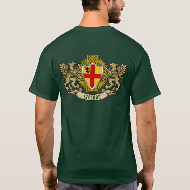 Burke Irish Shield & Griffins Personlig T-Shirt (Baksida)