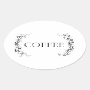 Burken för kaffe för klassikerVinedesignen märk Ovalt Klistermärke