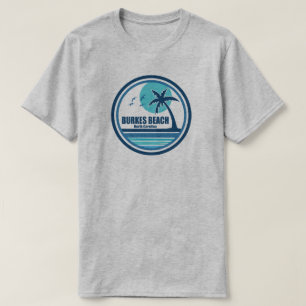 Burkes Beach South Carolina Handflatan Träd Birds T Shirt