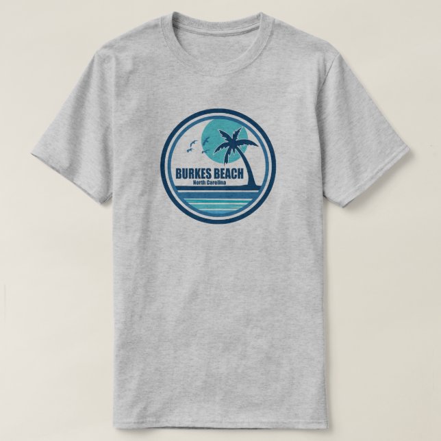 Burkes Beach South Carolina Handflatan Träd Birds T Shirt (Design framsida)