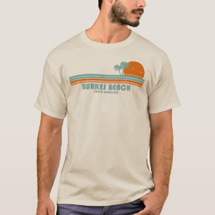 Burkes Beach South Carolina Sol Handflatan Träd T Shirt