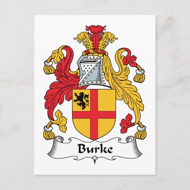 Burkes familjevapen vykort (Framsida)