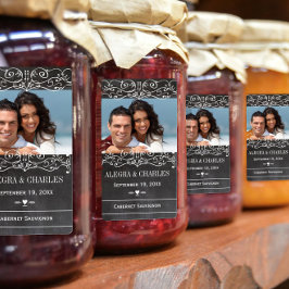 Burkettiketter för honung och gelé Foto Bröllop Bu Fraktsedel