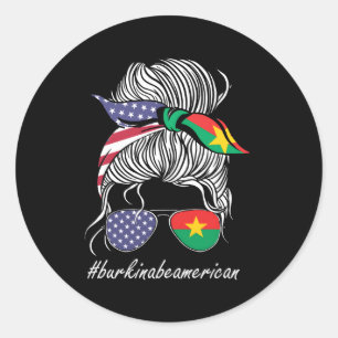 Burkina Faso American Burkina Faso Flagga Runt Klistermärke