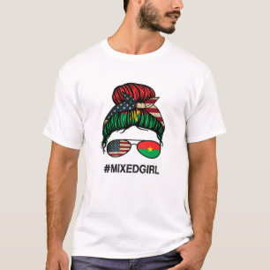 Burkina Faso American Flagga - USA Burkinabe Messy T Shirt