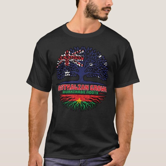 Burkina Faso Burkinabe Australien Träd T Shirt (Framsida)