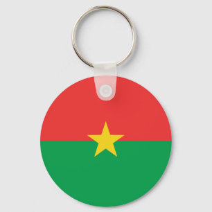 Burkina Faso Fisheye Flagga Keychain Nyckelring