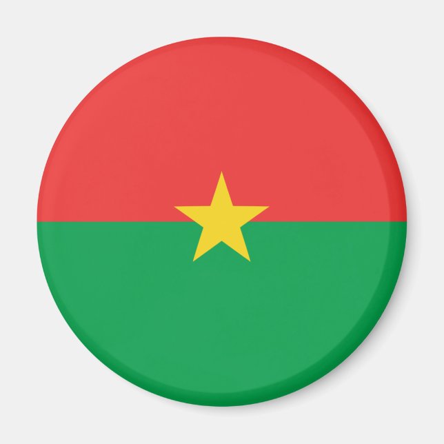 Burkina Faso Fisheye Flagga Magnet (Framsidan)