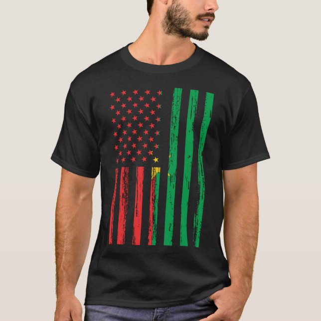 Burkina Faso Flagga America US Det finns i mitt DN T Shirt (Framsida)