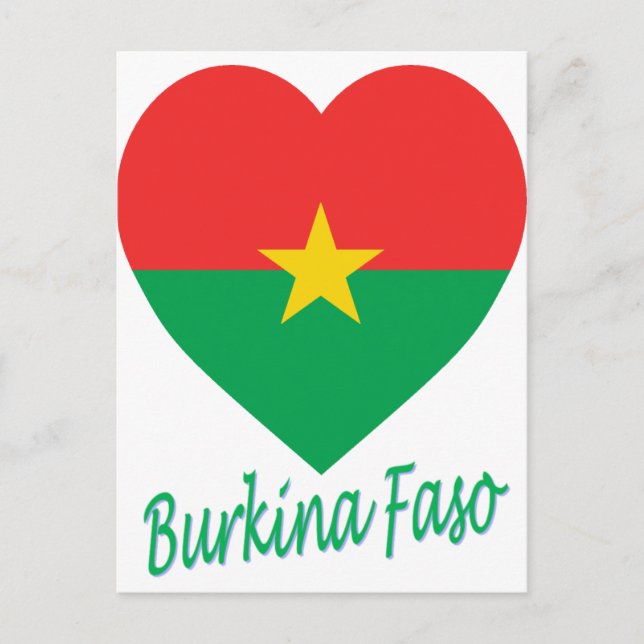 Burkina Faso Flagga Heart Vykort (Framsida)