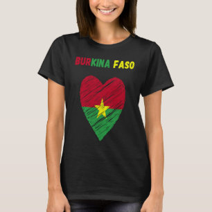 Burkina Faso Flagga Helgdag Burkina Faso Heart Bur T Shirt