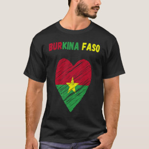 Burkina Faso Flagga Helgdag Burkina Faso Heart Bur T Shirt