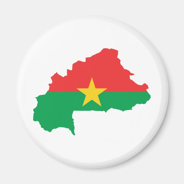 Burkina Faso Flagga karta BF Magnet (Framsidan)