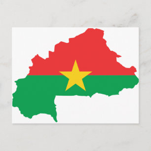 Burkina Faso Flagga karta BF Vykort