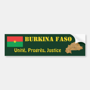 Burkina Faso Flagga + Karta Bildörsskena Bildekal