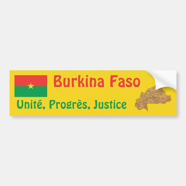 Burkina Faso Flagga + Karta Bildörsticker Bildekal (Framsidan)