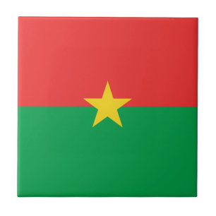 Burkina Faso Flagga Keramisk Platta Kakelplatta