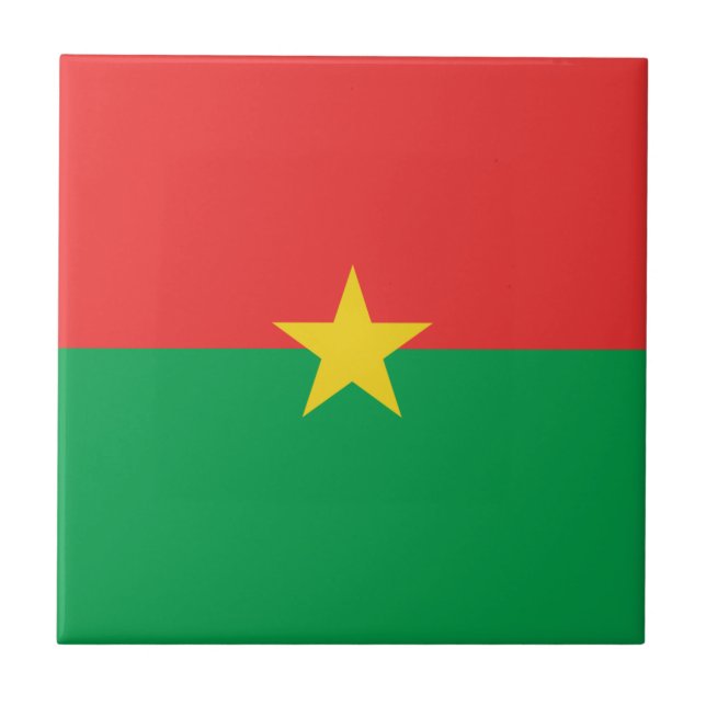 Burkina Faso Flagga Keramisk Platta Kakelplatta (Framsidan)