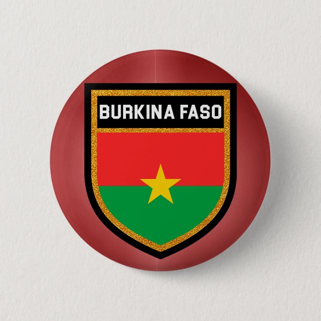 Burkina Faso Flagga Knapp (Framsida)