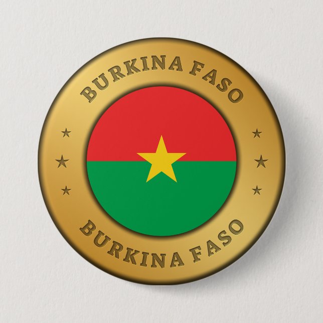 Burkina Faso Flagga Knapp (Framsida)