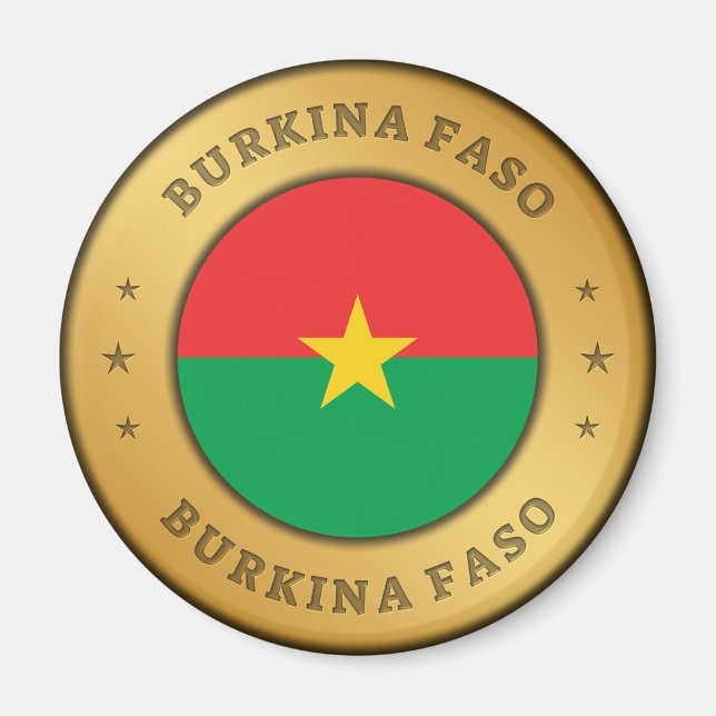 Burkina Faso Flagga Magnet (Framsidan)