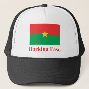Burkina Faso flagga med namn Truckerkeps