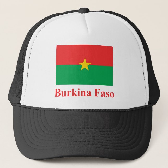 Burkina Faso flagga med namn Truckerkeps (Framsida)