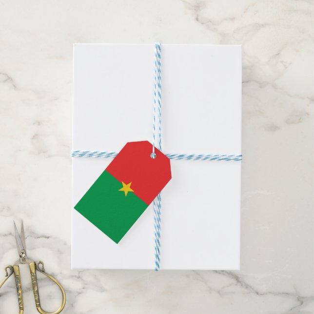 Burkina Faso flagga Presentetikett (Med Snöre)