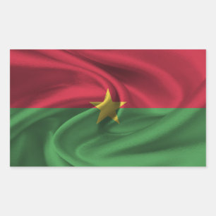 Burkina Faso Flagga Rektangulärt Klistermärke