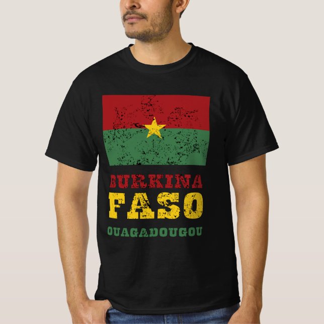 Burkina Faso Flagga T Shirt (Framsida)