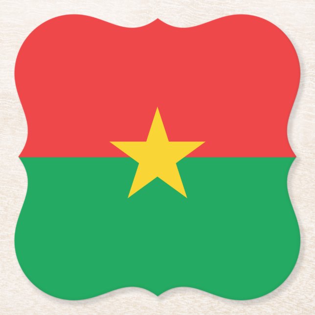 Burkina Faso Flagga Underlägg Papper (Framsida)