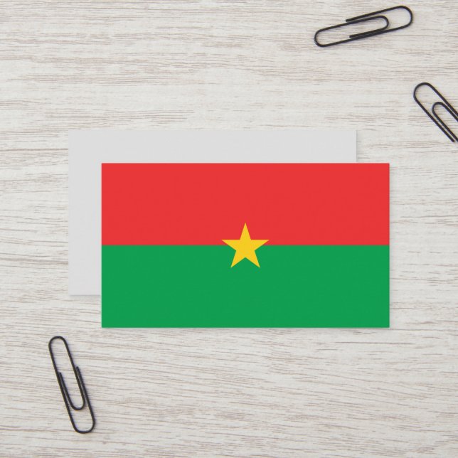 Burkina Faso flagga Visitkort (Fram/Back In Situ)