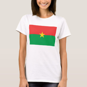 Burkina Faso Flagga x Karta T-Shirt