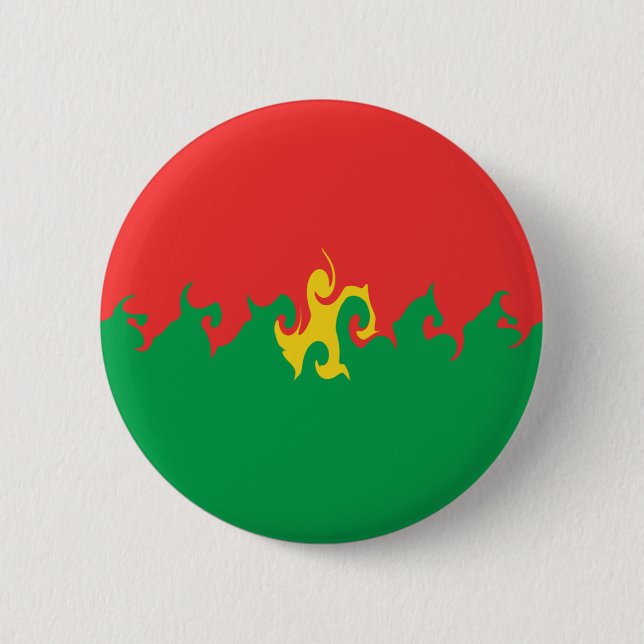 Burkina Faso Gnarly flagga Knapp (Framsida)