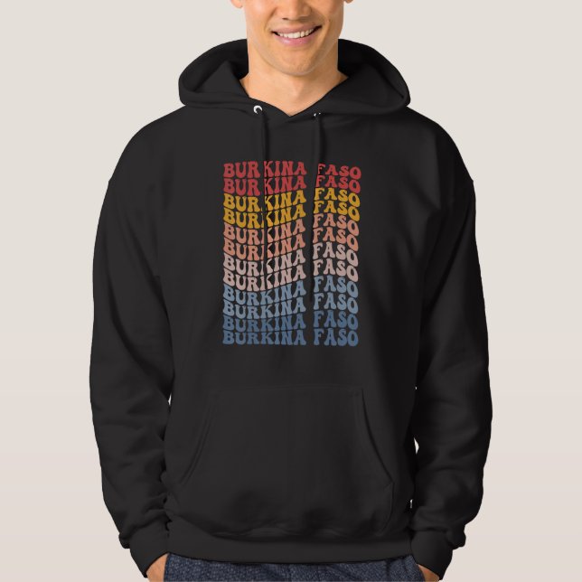 Burkina Faso Groovy Retro Burkinabé Hoodie (Framsida)