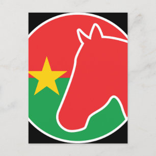 Burkina Faso Horse Burkinabe National Animal Flagg Vykort