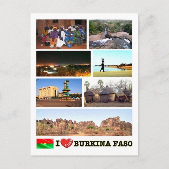 Burkina Faso - I Kärlek - Vykort (Framsida)