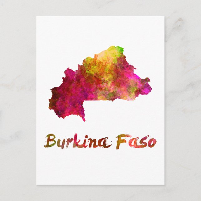 Burkina Faso i vattenfärg 2 Vykort (Framsida)