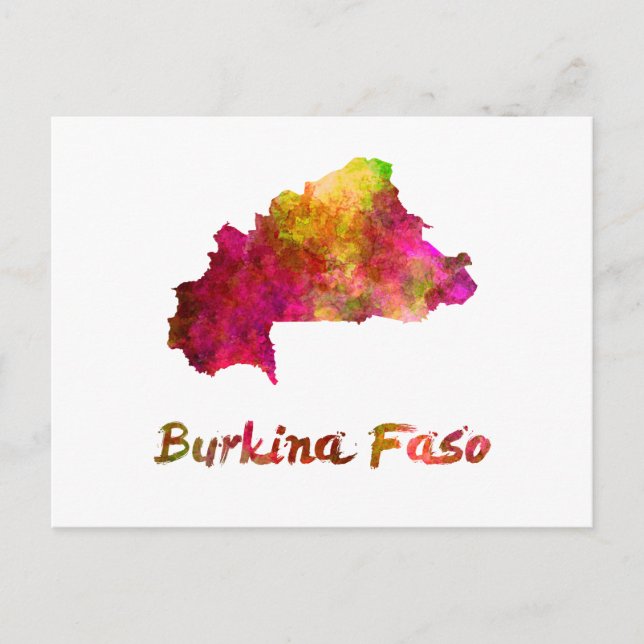 Burkina Faso i vattenfärg 2 Vykort (Framsida)