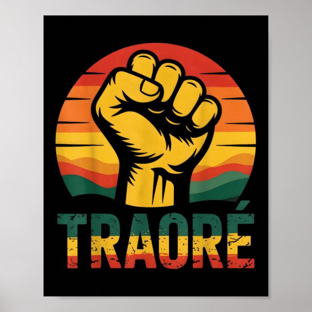 Burkina Faso-ibrahim Traoré _ Thomas Sankara T-shi Poster (Framsidan)