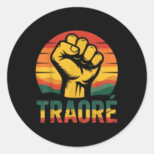 Burkina Faso-ibrahim Traoré _ Thomas Sankara T-shi Runt Klistermärke