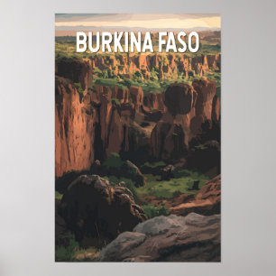 Burkina Faso Illustration Resa Konst Vintage Poster
