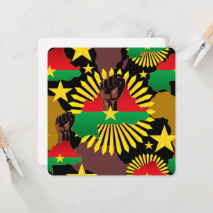 Burkina Faso Karta, Flagga och Revolution Fist